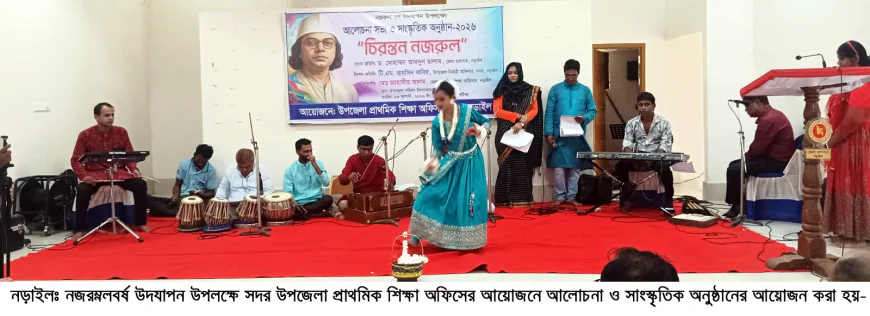 Discussion meet and cultural program on  Nazrul Barsho celebrated in Narail