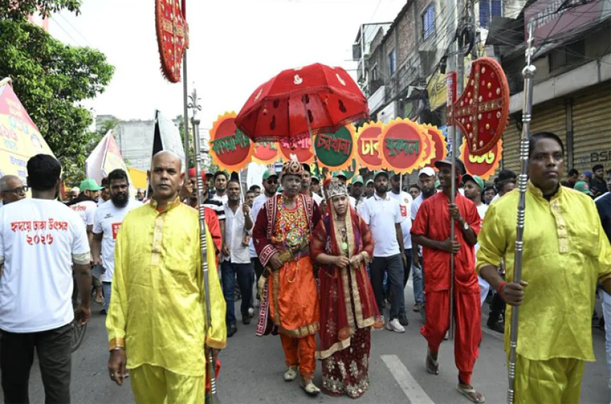 Colorful procession marks Dhaka's 416th anniversary
