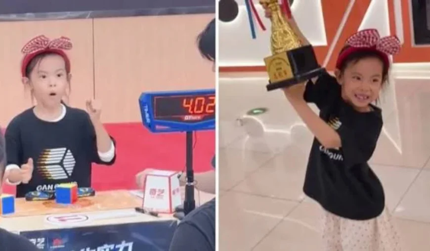 Six-year-old Chinese girl sets Rubik’s Cube world record