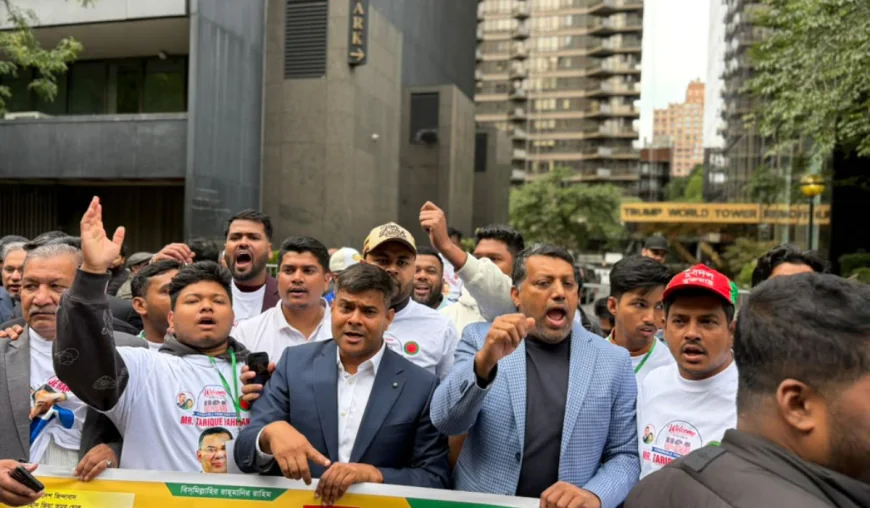 New York BNP holds rally outside UN headquarters over Tarique Rahman’s UN address