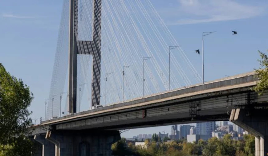 Russian drones strike major bridge in Kyiv