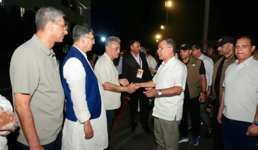 PM arrives in Chattogram to visit Durga Puja venue