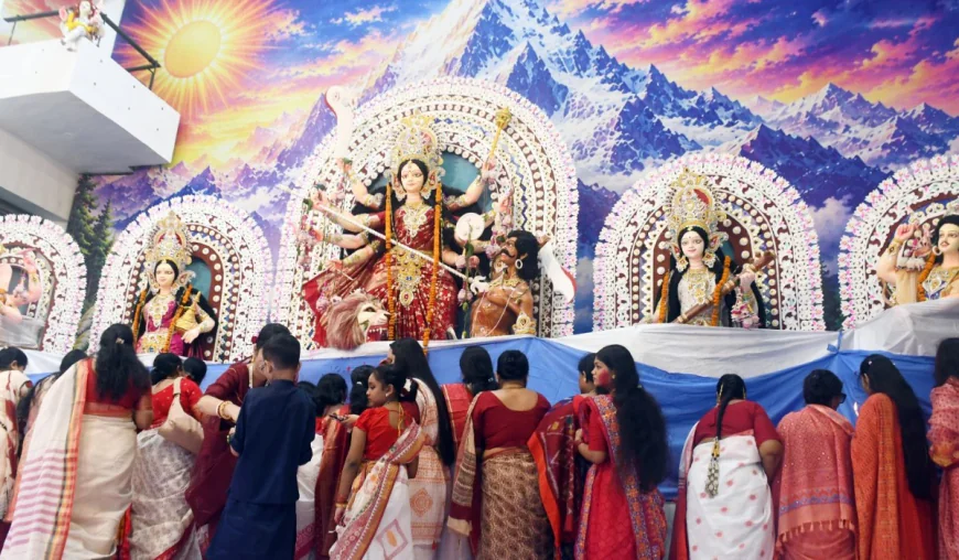 Bijoya Dashami Celebrated with Traditional Sindur Khela at Mandaps